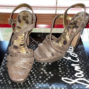 Sam Edelman “Taryn” Gold Metallic Sandals